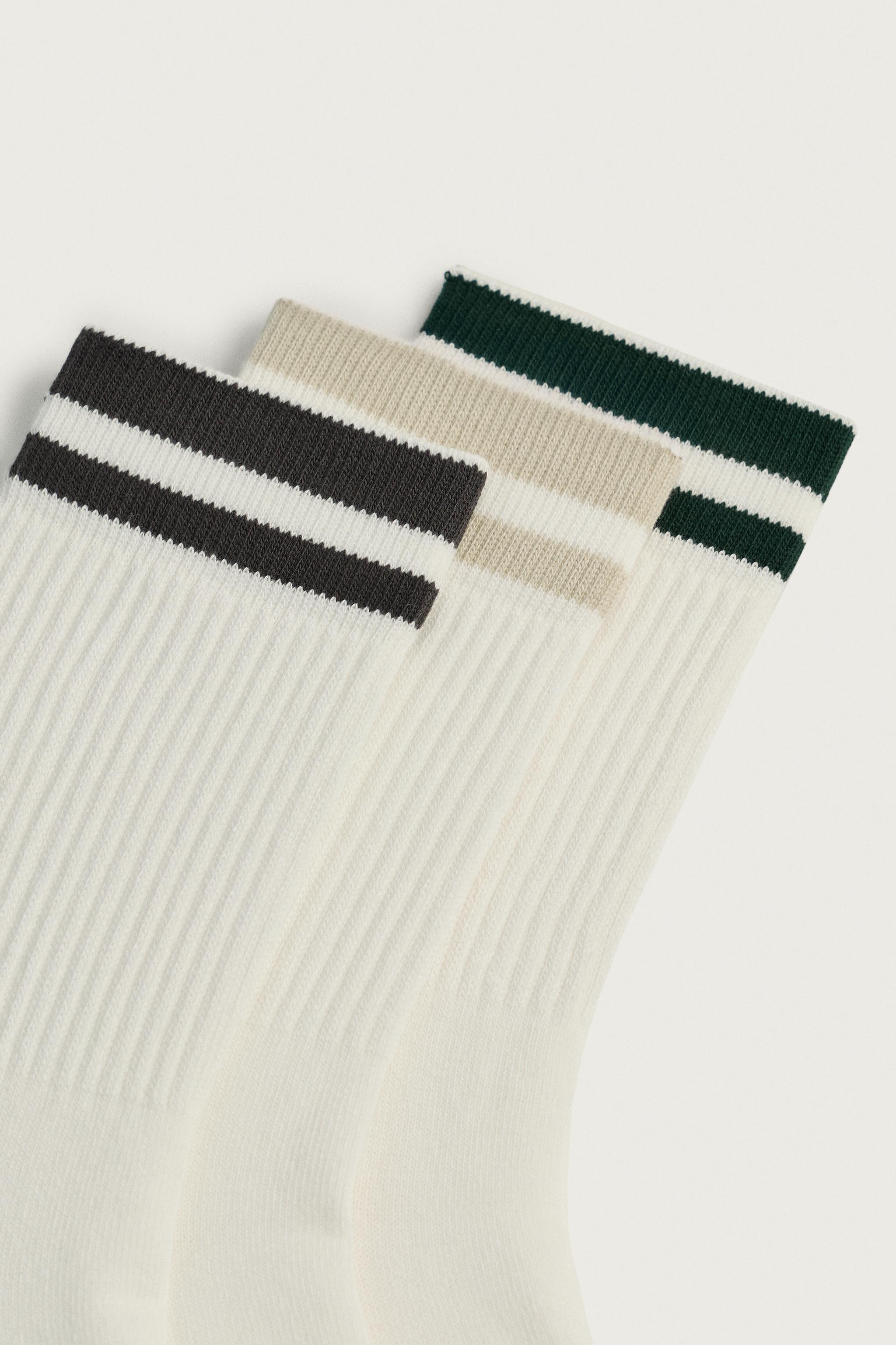 3-PACK OF RIBBED STRIPED SOCKS